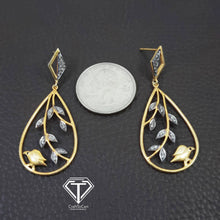 Load image into Gallery viewer, Pave Diamond Drop Earrings, Bird Earrings, Modern Stylish Earring
