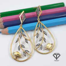 Load image into Gallery viewer, Pave Diamond Drop Earrings, Bird Earrings, Modern Stylish Earring
