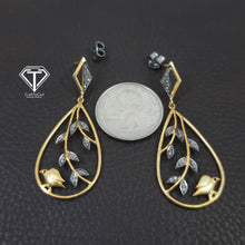 Load image into Gallery viewer, Pave Diamond Drop Earrings, Bird Earrings, Modern Stylish Earring
