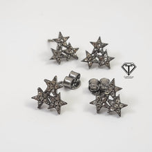 Load image into Gallery viewer, Star Stud Earrings, Pave Diamond Stud, Jewelry Components, Diamond Findings
