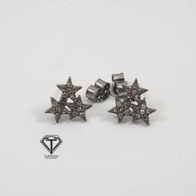 Load image into Gallery viewer, Star Stud Earrings, Pave Diamond Stud, Jewelry Components, Diamond Findings
