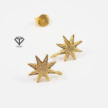 Load image into Gallery viewer, Star Stud Earrings, Pave Diamond Stud, Jewelry Components, Diamond Findings
