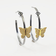 Load image into Gallery viewer, Pave Round Butterfly Earrings, Pave Diamond Earrings, Pave Diamond Jewelry
