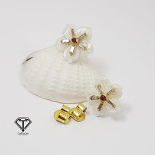 Load image into Gallery viewer, Sea Shell Earrings, Pave Diamond Earrings With Natural Sea Shell
