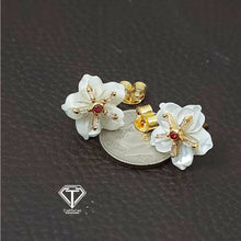 Load image into Gallery viewer, Sea Shell Earrings, Pave Diamond Earrings With Natural Sea Shell
