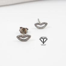 Load image into Gallery viewer, Pave Diamond Lips Stud Earrings, Pave Diamond Lips Earrings, Pave Diamond Jewelry
