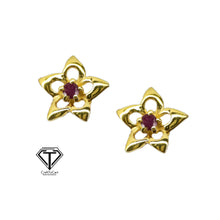 Load image into Gallery viewer, Star Stud Earrings, Pave Purple Garnet Stud, Jewelry Components, Pave Findings
