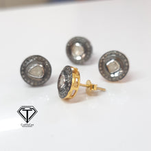 Load image into Gallery viewer, Pave Diamond Polki Stud, Pave Diamond Rosecut Stud Earring, Pave Diamond Stud Earring
