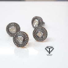 Load image into Gallery viewer, Pave Diamond Polki Stud, Pave Diamond Rosecut Stud Earring, Pave Diamond Stud Earring
