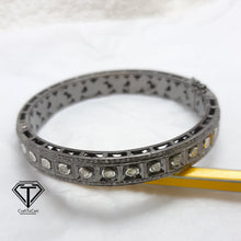 Load image into Gallery viewer, Pave Diamond Bangle, Handmade Designer Diamond Bangles, 925 Sterling Silver, Women Diamond Bangle Jewelry
