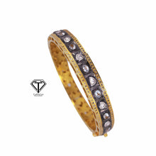 Load image into Gallery viewer, Pave Diamond Bangle, Handmade Designer Diamond Bangles, 925 Sterling Silver, Women Diamond Bangle Jewelry
