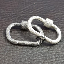 Load image into Gallery viewer, Pave Diamond Rectangle Screw Lock, Diamond Lock, Jewelry Components, Findings - CraftToCart
