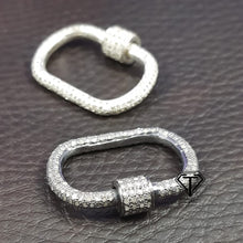 Load image into Gallery viewer, Pave Diamond Rectangle Screw Lock, Diamond Lock, Jewelry Components, Findings - CraftToCart
