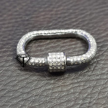 Load image into Gallery viewer, Pave Diamond Rectangle Screw Lock, Diamond Lock, Jewelry Components, Findings - CraftToCart
