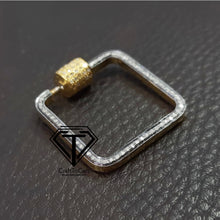 Load image into Gallery viewer, Pave Diamond Square Screw Lock, Jewelry Components - CraftToCart
