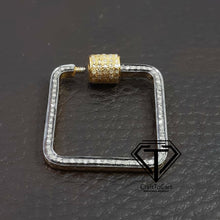 Load image into Gallery viewer, Pave Diamond Square Screw Lock, Jewelry Components - CraftToCart
