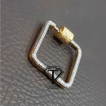 Load image into Gallery viewer, Pave Diamond Square Screw Lock, Jewelry Components - CraftToCart
