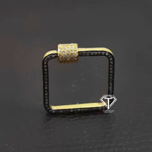 Load image into Gallery viewer, Pave Diamond Square Screw Lock, Jewelry Components - CraftToCart
