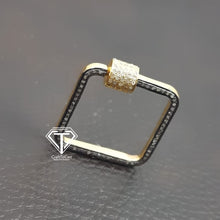 Load image into Gallery viewer, Pave Diamond Square Screw Lock, Jewelry Components - CraftToCart
