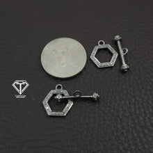 Load image into Gallery viewer, Pave Diamond Toggle Lock, Necklace Lock, Jewelry Components, Findings
