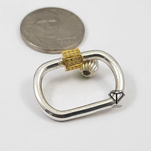 Load image into Gallery viewer, Rectangle Screw Lock, Pave Diamond Carabiner, Jewelry Components, Findings
