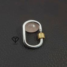 Load image into Gallery viewer, Rectangle Screw Lock, Pave Diamond Carabiner, Jewelry Components, Findings
