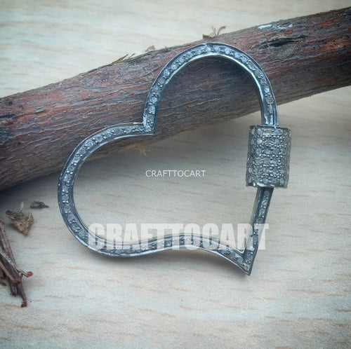 Pave Diamond Heart Screw Lock - CraftToCart