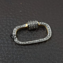 Load image into Gallery viewer, Rectangle Screw Carabiner, Pave Diamond Rectangle Screw Lock
