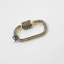 Load image into Gallery viewer, Rectangle Screw Carabiner, Pave Diamond Rectangle Screw Lock
