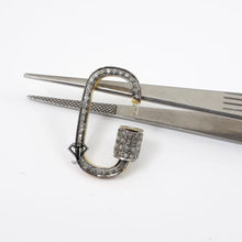 Load image into Gallery viewer, Rectangle Screw Carabiner, Pave Diamond Rectangle Screw Lock
