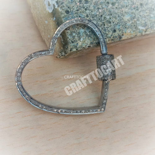 Pave Diamond Heart Screw Lock - CraftToCart