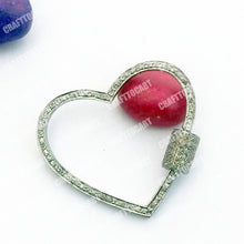 Load image into Gallery viewer, Pave Diamond Heart Screw Lock - CraftToCart
