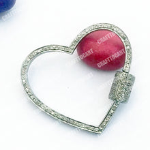 Load image into Gallery viewer, Pave Diamond Heart Screw Lock - CraftToCart
