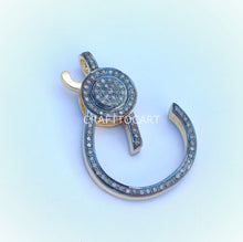 Load image into Gallery viewer, Pave Diamond Silver Handmade Lobster Clasp Lock - CraftToCart
