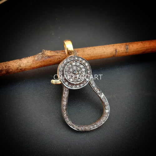 Pave Diamond Silver Handmade Clasp Lock - CraftToCart