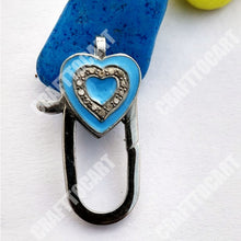 Load image into Gallery viewer, Pave diamond love Enamel lobster clasp lock - CraftToCart
