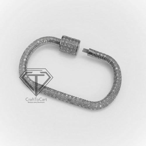 Pave Diamond Rectangle Screw Lock - CraftToCart