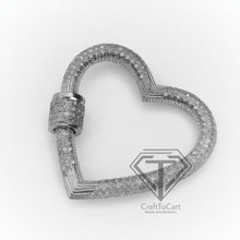 Load image into Gallery viewer, Pave Diamond Heart Carabiner screw Lock - CraftToCart
