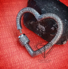 Load image into Gallery viewer, Pave Diamond Heart Carabiner screw Lock - CraftToCart
