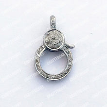 Load image into Gallery viewer, Pave diamond 925 sterling silver handmade lobster clasp - CraftToCart
