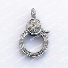 Load image into Gallery viewer, Pave diamond 925 sterling silver handmade lobster clasp - CraftToCart
