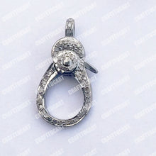 Load image into Gallery viewer, Pave diamond 925 sterling silver handmade Lobster Clasp - CraftToCart
