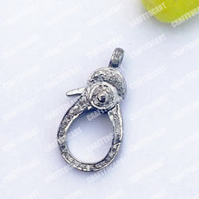 Load image into Gallery viewer, Pave diamond 925 sterling silver handmade Lobster Clasp - CraftToCart
