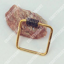 Load image into Gallery viewer, Square Carabiner Lock, Pave Diamond Screw Lock - CraftToCart
