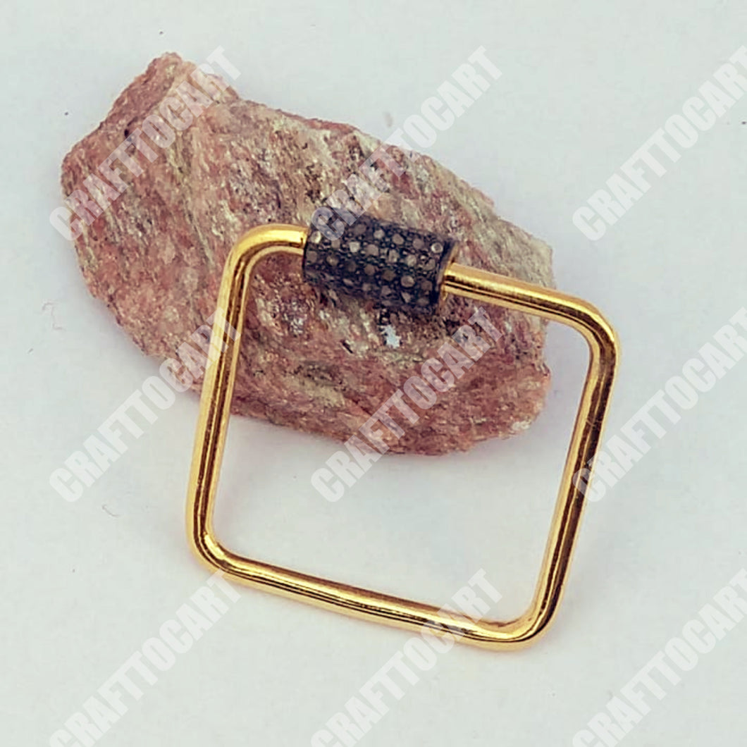 Square Carabiner Lock, Pave Diamond Screw Lock - CraftToCart