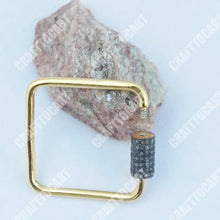 Load image into Gallery viewer, Square Carabiner Lock, Pave Diamond Screw Lock - CraftToCart
