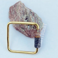 Load image into Gallery viewer, Square Carabiner Lock, Pave Diamond Screw Lock - CraftToCart
