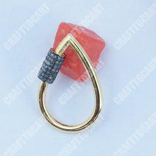 Load image into Gallery viewer, Pave Diamond Pear Drop Carabiner Screw Lock - CraftToCart
