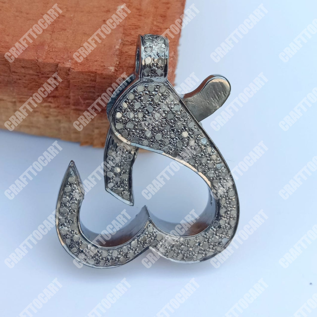 New Stylish Pave Diamond Heart Shaped Clasp - CraftToCart