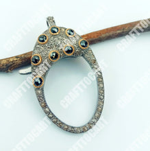 Load image into Gallery viewer, Pave Diamond Lobster Lock, Black Diamond Spinel Clasp - CraftToCart
